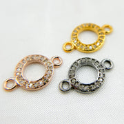 Diamond Sterling Silver Round Connector